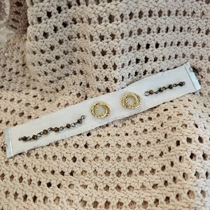 Handmade Bohemian Fabric Cuff Bracelet In White